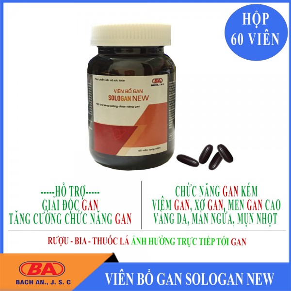 Viên Bổ Gan Sologan New (Hộp/60 Viên) - Sản phẩm của người Việt - cho người Việt. Hỗ trợ giải độc gan - Tăng cường chức năng gan