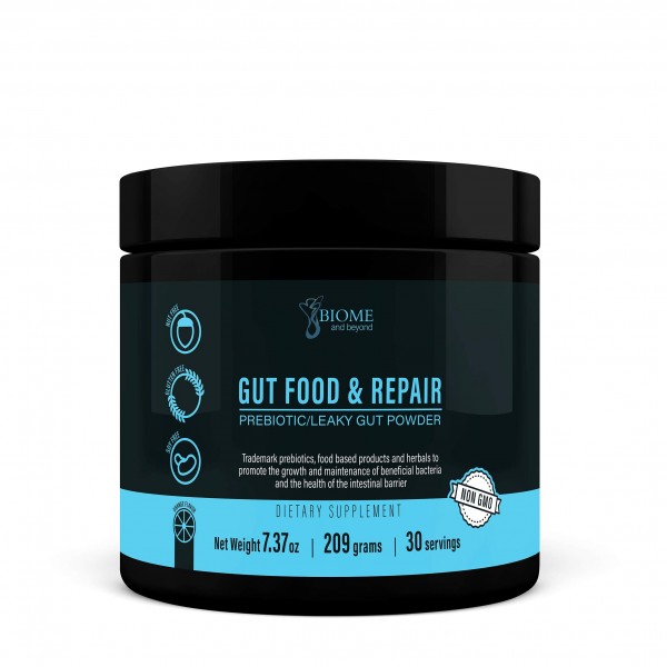 Gut Food and Repair- GI Tract & Leaky Gut Repair Powder with Trademark Prebiotics, Glutamine, Marshmallow Root, Slippery Elm Bark, Colostrum, Livau...