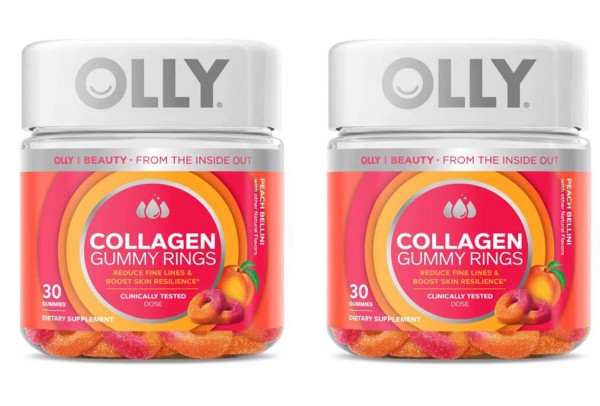 Olly Collagen Gummy Rings! 30 Gummies Peach Peach Bellini Flavor! Formulated with Bioactive Collagen Peptides! Reduce Fine Lines and Boost Skin Res...