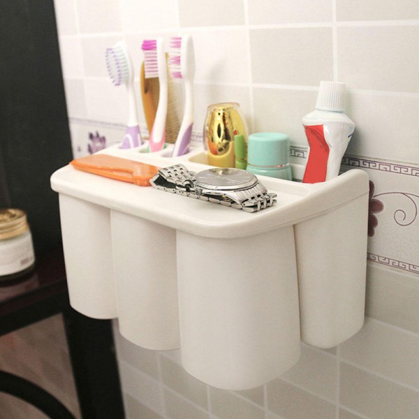 Nordic Creative Magnet Electric Toothbrush Plastic Wash Cup Storage Rack Stick Firmly Bathroom Wall Accessories