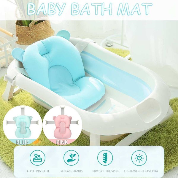 Lưới tắm bằng hạt polyester mềm mại thoáng khí thảm tắm nhỏ gọn và nhẹ  an toàn và tiện lợi cho trẻ sơ sinh - INTL