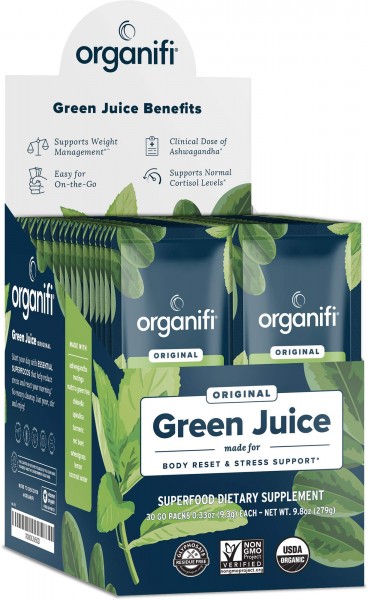 Organifi: GO Packs - Green Juice - Organic Superfood Supplement Powder - 30 Servings - Organic Vegan Greens - Hydrates and Revitalizes - Supports W...