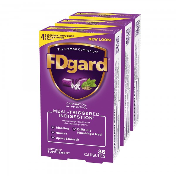 FDgard Dietary Supplement to Help Manage Meal-Triggered Indigestion†, 108 Capsules (Packaging May Vary)