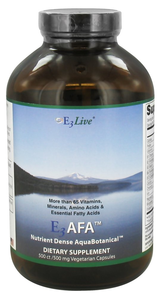 E3Live - E3 AFA 500 mg. - 500 Vegetarian Capsules