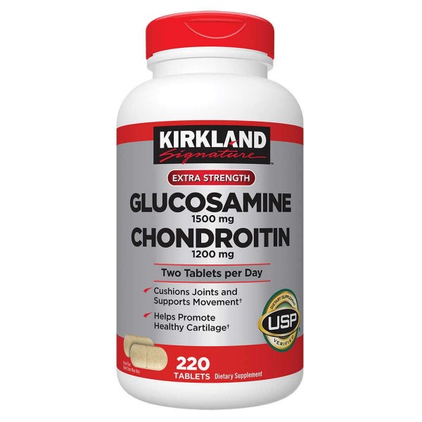 Kirkland Signature jsJcG, Glucosamine HCI 1500mg Chondroitin Sulfate 1200mg 220 Tablets (Pack of 4)