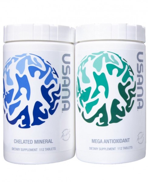 Usana Essentials - 4 Week Supply of Total Body Health, Pack of Mega Antioxidant & Chelated Mineral, 112 tablets each