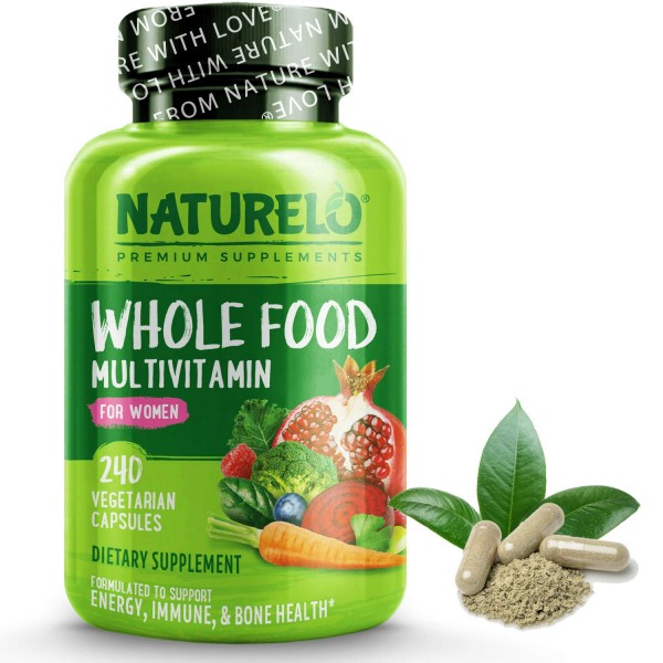 NATURELO Whole Food Multivitamin for Women - with Vitamins, Minerals, & Organic Extracts - Supplement for Energy and Heart Health - Non GMO - 240 V...