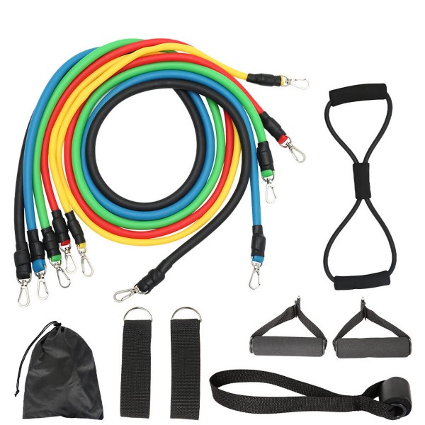 11/12/14/17 Pcs Resistance Bands Set Yoga Pilates Abs Exercise Fitness Tube Workout Bands