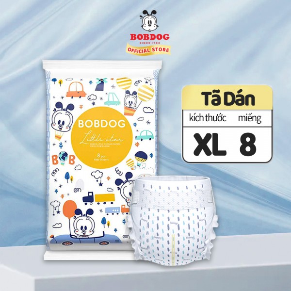 [Voucher giảm 30K] Tã/Bỉm Bobdog chính hãng Nghệ sĩ nhỏ Dán. Gói nhỏ L8/XL8 miếng. Gói lớn: S52/M50/L48/XL46/XXL44/XXXL36