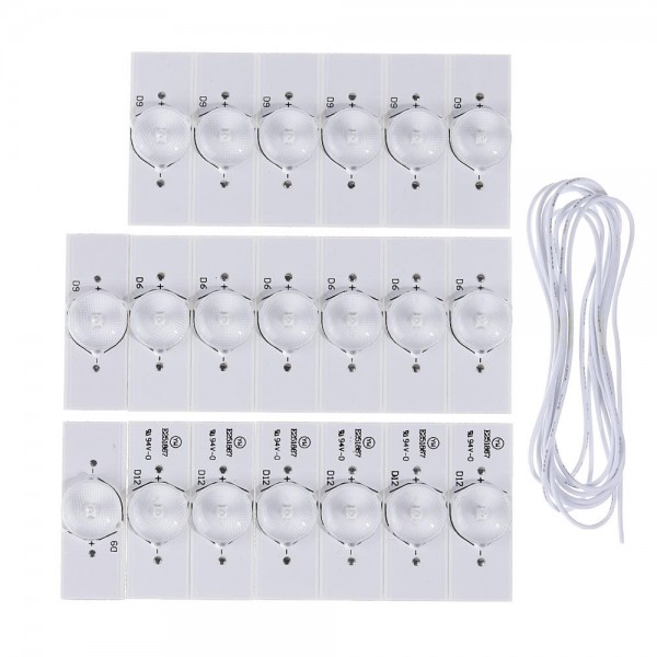 20pcs 3V SMD Lamp Beads with Optical Lens Fliter and 2M Wire for 32-65 inch LED TV Repair