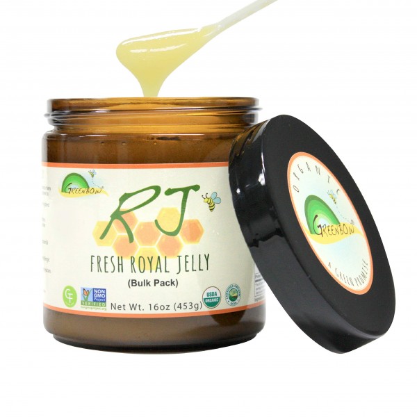 GREENBOW Organic Fresh Royal Jelly - 100% USDA Certified Organic, Pure, Gluten Free, Non-GMO Royal Jelly - Royal Jelly - (453g)