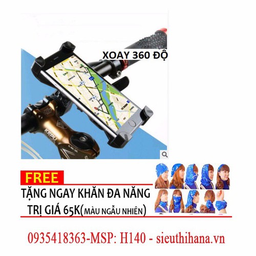 Giá đỡ điện thoại gắn tay lái xe đạp +tặng khăn phượt đa năng sp140