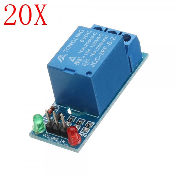 20pcs 5V Low Level Trigger One 1 Channel Relay Module Interface Board Shield DC AC 220V