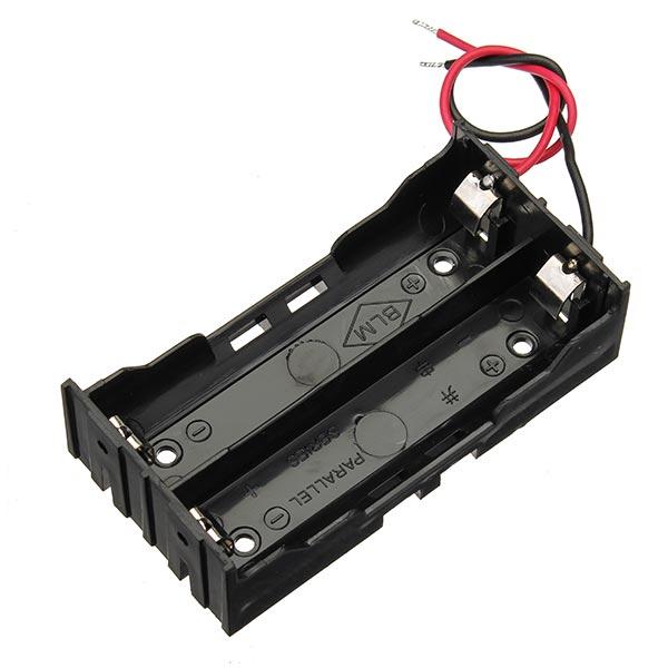 5pcs DIY DC 7.4V 2 Slot Double Series 18650 Battery Holder Battery Box With 2 Leads