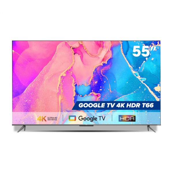 Sản phẩm mới nhất 2022 GOOGLE Tivi 55 4K HDR - 55T66 - Gam Màu Rộng  Dolby Audio - Tivi Giá Rẻ Chất Lượng - Bảo Hành 2 Năm - Hàng chính hãng