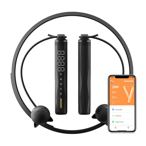 Picooc Smart Jump Rope Adjustable Weights Bluetooth 5.0 Connectivity Type-C Charging Port