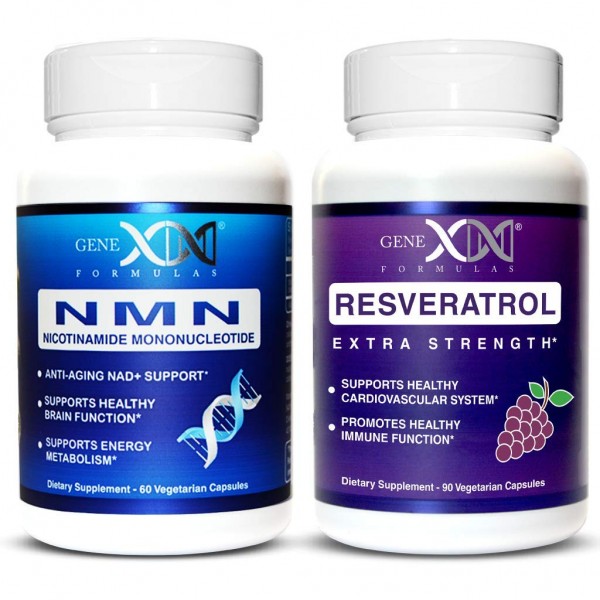 GENEX NMN and Resveratrol Dynamic Duo Supplements | 250mg Nicotinamide Mononucleotide (NMN) and Ultra Strength 1500mg Resveratrol w/ BioPerine, for...