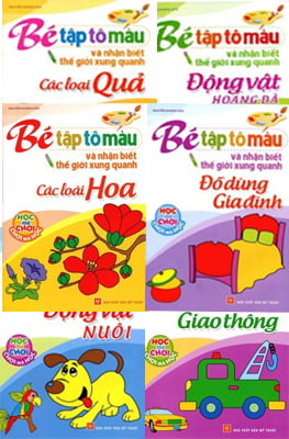 Combo Tập Tô Màu Và Nhận Biết Thế Giới Xung Quanh