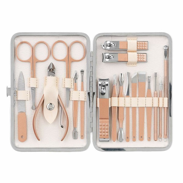 18-Piece Manicure Pedicure Set Pedicure Fingernails Toenails Clipper Kit Nail Scissors Nail Care Set Stainless Steel Wit