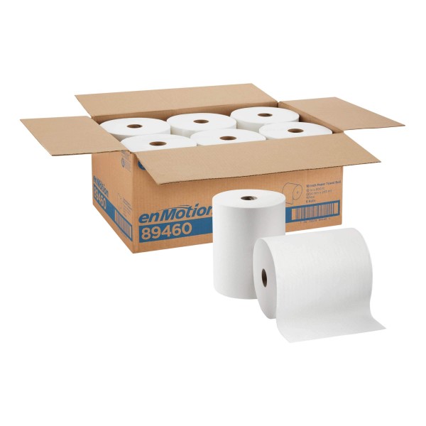 enMotion 10” Paper Towel Roll by GP PRO (Georgia-Pacific), White, 89460, 800 Feet Per Roll, 6 Rolls Per Case