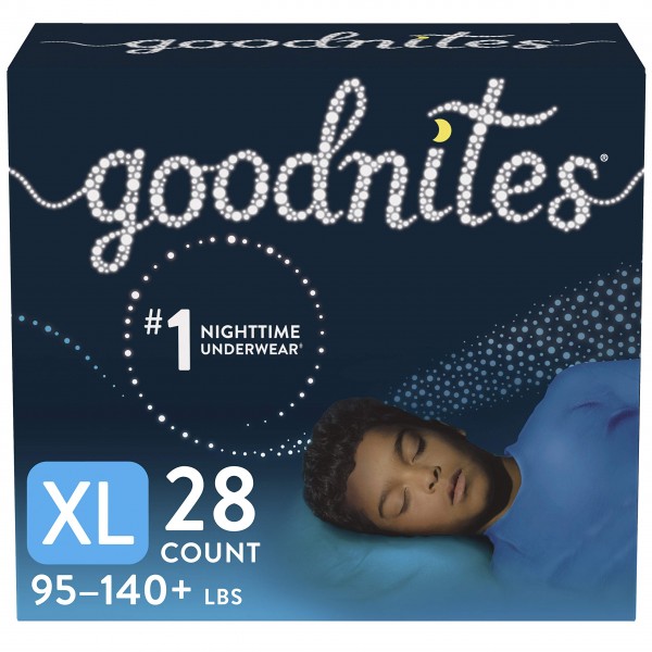 Goodnites Nighttime Bedwetting Underwear, Boys' XL (95-140 lb.), 28 Ct