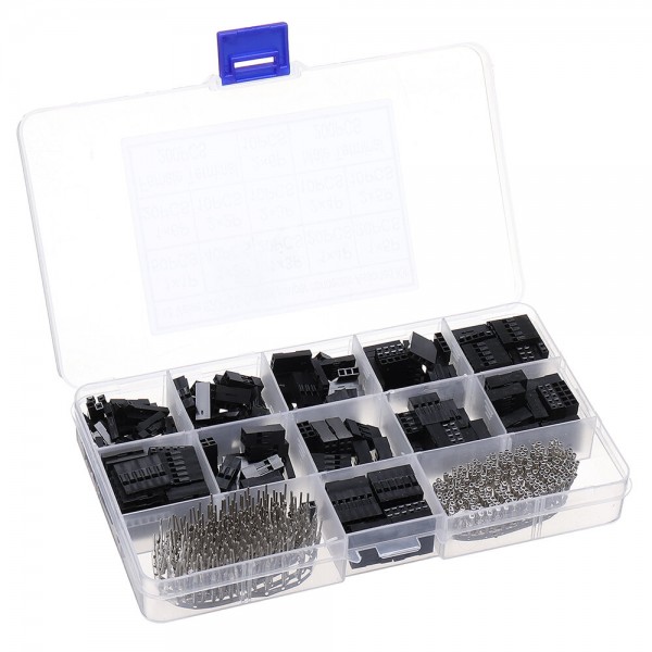 620pcs Dupont Connector 2.54mm Dupont Cable Jumper Wire Pin Header Housing Kit Male Crimp Pins+Female Pin Terminal Conne