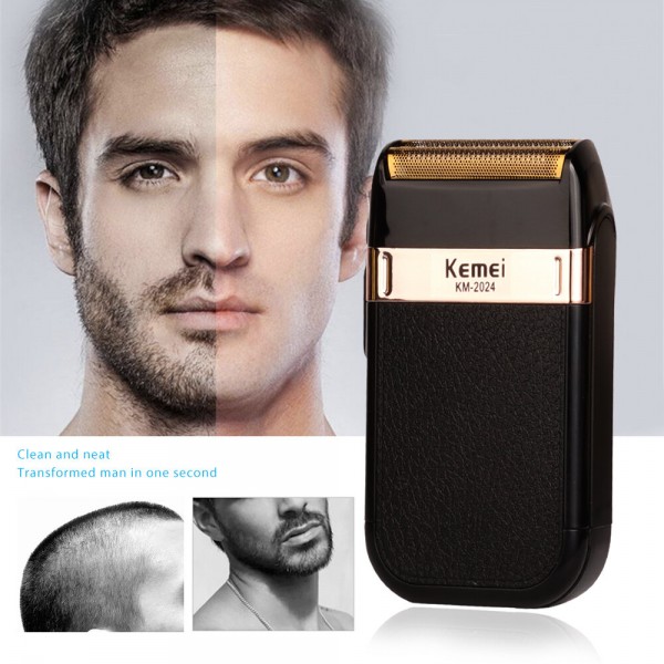 Kemei KM-2024 Electric Shaver For Men Waterproof Rechargeable Electric Professional Beard Trimmer Razor USB Charging