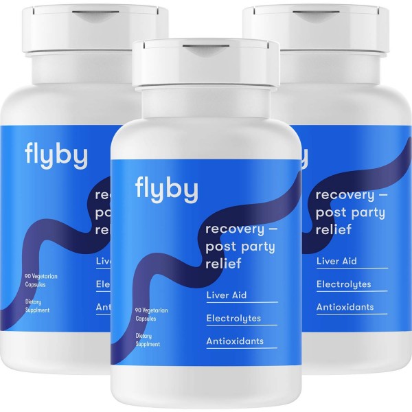 Flyby Recovery Pills | Cure Hydration & Headache Prevention | Morning After Pill Recovery | Dehydration Relief Supplement | Electrolyte Tablets w/ ...