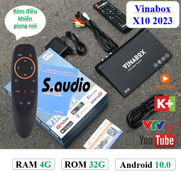 Android tivi box vinabox X10 ram 2G 4G rom 8G 16G mới xem truyền hình miễn phí  Hàng Chính hãng - X10 4G ĐK Voice