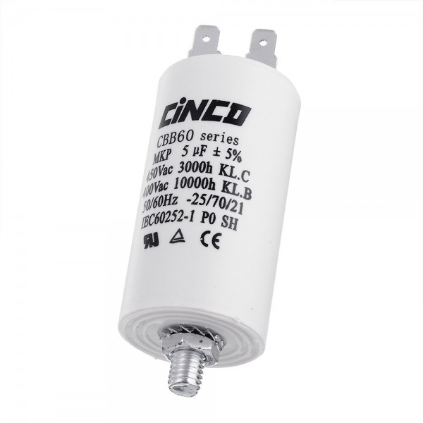 5pcs CBB60 5UF 450V Water Pump Motor Run Capacitor