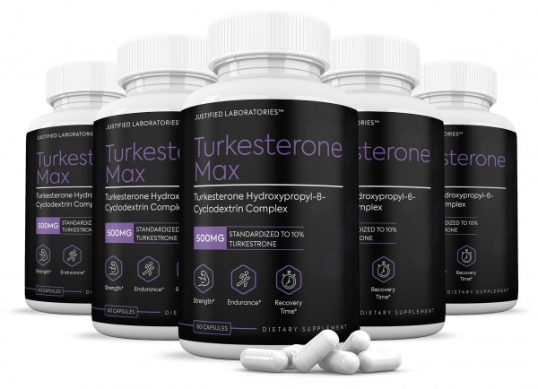 (5 Pack) Turkesterone 500mg 10% Standardized Increase Natural Stamina Endurance Strength Testosterone Booster 300 Capsules