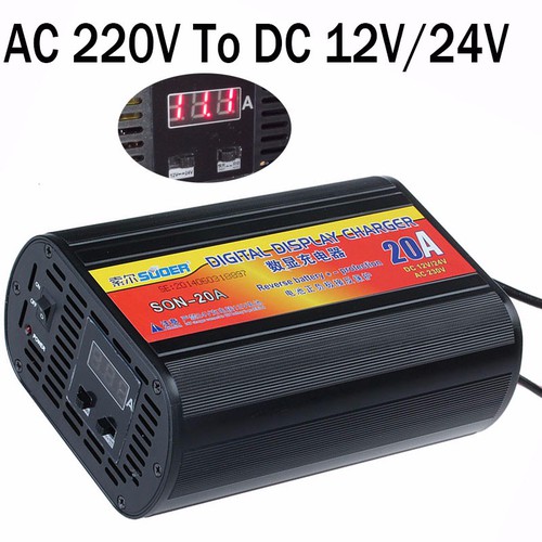 Sạc acquy thông minh 12v-24v-20a souer