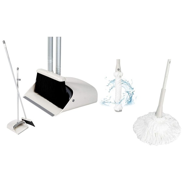 JEHONN Broom and Dustpan Set and Twist Mop