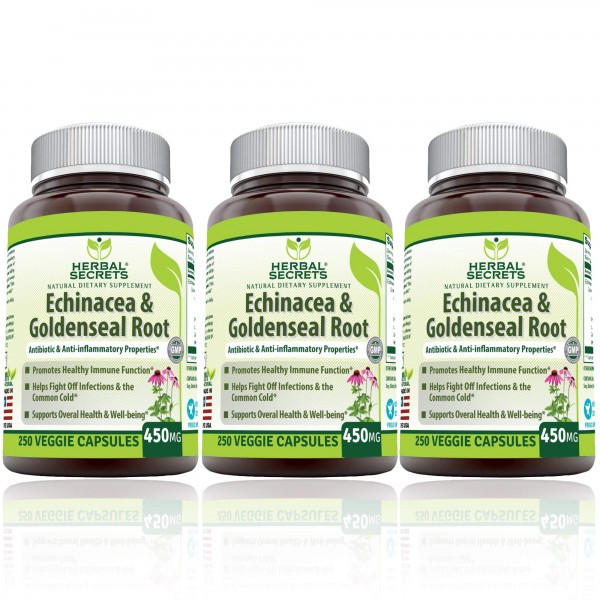 Herbal Secrets Echinacea & Goldenseal Root with Echinacea Purpurea, Goldenseal, Burdock Root & Cayenne Pepper - Supports Healthy Immune Function (P...