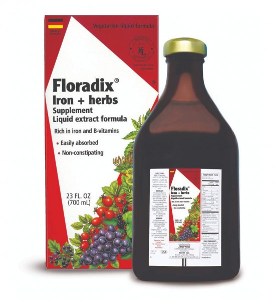 FLORA dix Liquid Iron + Herbs Supplement 23 oz EXTRA LARGE - All Natural, Vegetarian, Vitamin C - for Women & Men, 64950