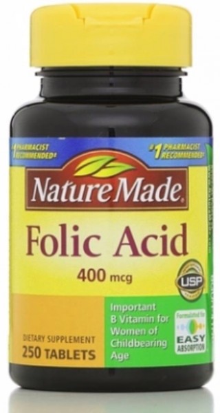 Nature Made Folic Acid 400 mcg Tablets, 250 Tablets