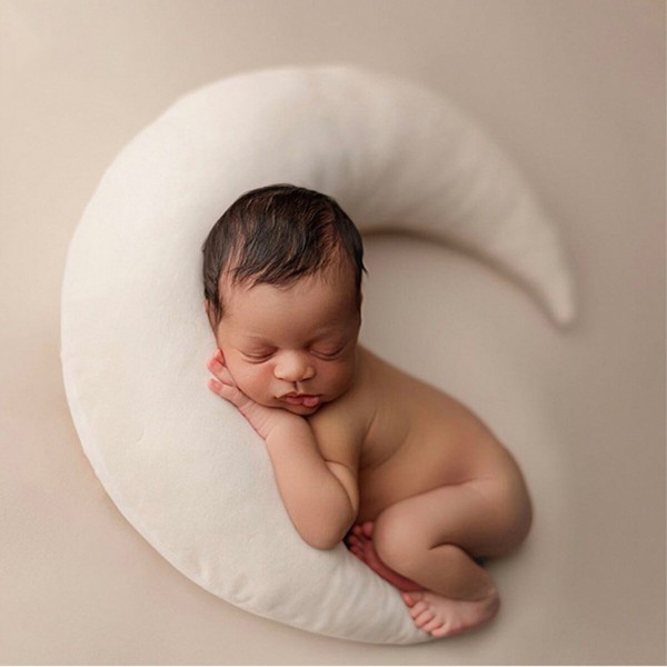 Newborn Photography Props Moon-shape Pillows With Stars Full-moon Baby Photo Shoot Accessories Posing Props Creative Pro