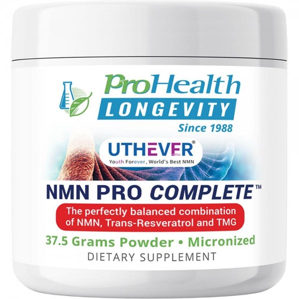 ProHealth Longevity NMN Pro Complete 37.5 grams - 3-in-1 Formula: NMN + Trans-Resveratrol + TMG in One Dose; Featuring Uthever Ultra-pure, Stabiliz...