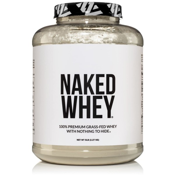 Naked WHEY 5LB 100% Grass Fed Unflavored Whey Protein Powder - US Farms, Only 1 Ingredient, Undenatured - No GMO, Soy or Gluten - No Preservatives ...