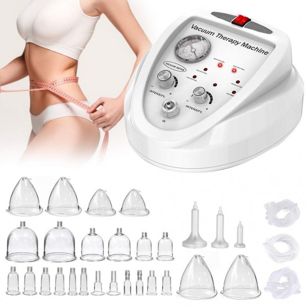 Vacuum Therapy Machine with 24 Buttock Cups, Electrical Vacuum Body Shaping Machine, Multifunctional Vacuum Cupping Scraping Therapy Massager Skin ...