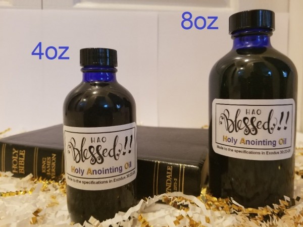 Holy Anointing Oil - Exodus 30:22-25 Specifications (Myrrh, Calamus, Cinnamon, Cassia, Olive Oil (8oz)