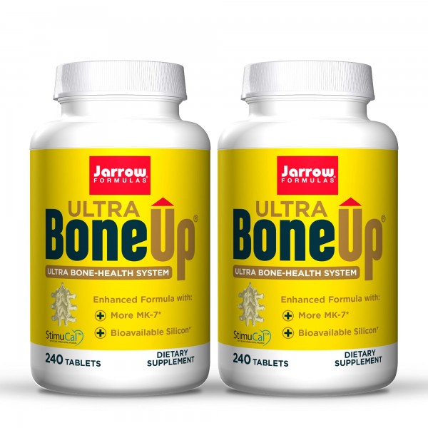 Jarrow Formulas Ultra BoneUp - 240 Tablets, Pack of 2 - Powerful, Multinutrient Bone Health Formula - Includes More MK-7 & JarroSil Activated Silic...