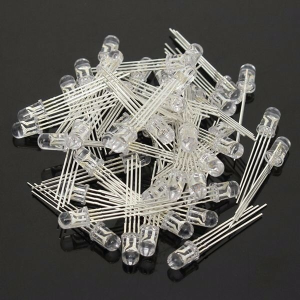 50pcs LED RGB Common Cathode 4-Pin F5 5MM Diode