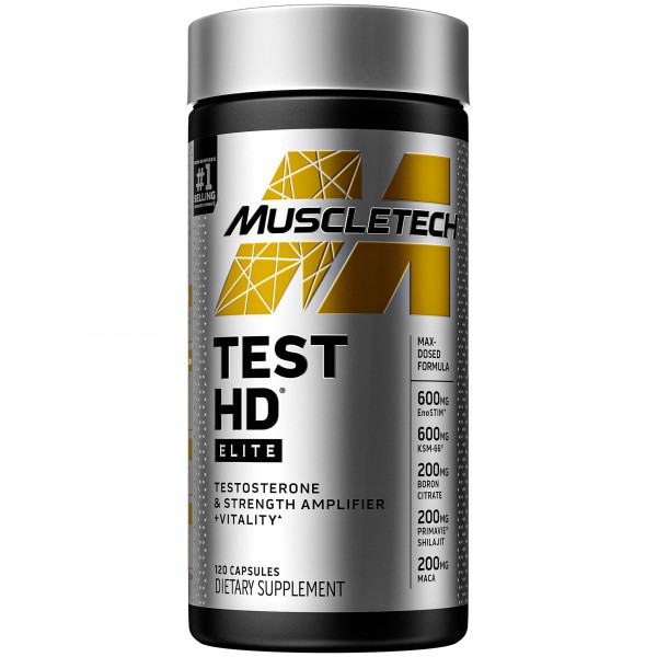 Testosterone Booster for Men | MuscleTech Test HD Elite Test Booster | Muscle Builder + Nitric Oxide Booster | Boron Supplement & Tribulus Terrestr...