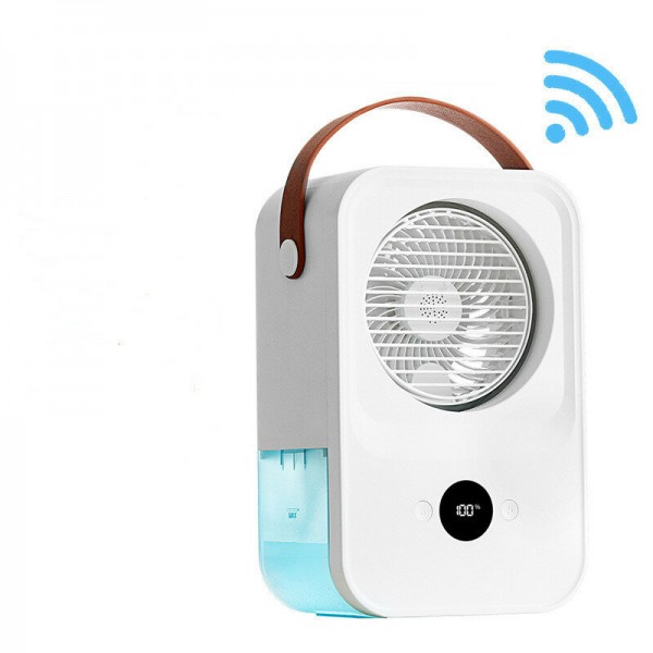 Desktop Cooling Fan Intelligent Voice Remote Control Water Cooling Fan USB Charging Mini Digital Display Air Conditionin