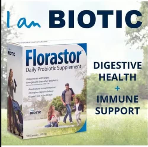 Florastor Daily Probiotic Supplement for Women and Men, Proven to Support Digestive Health, Saccharomyces Boulardii CNCM I-745 (100 Capsules)