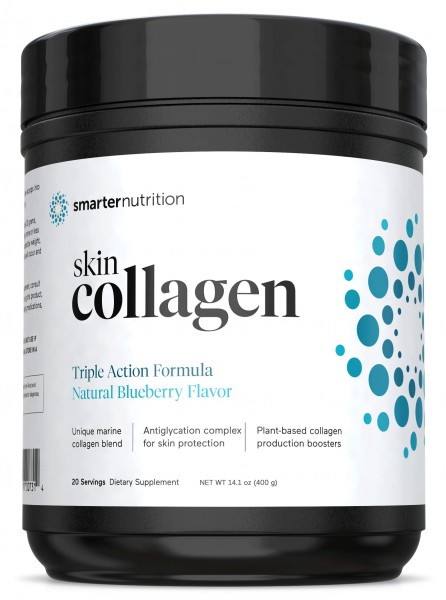 Smarter Skin Collagen - Triple Action Formula for Vibrant, Healthy Skin - Unique Marine Collagen Blend with Antioxidant Support & Plant-Based Colla...