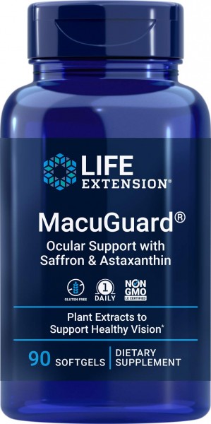 Life Extension MacuGuard Ocular Support 90 softgels - Saffron & Astaxanthin - Lutein & Meso Zeaxanthin - Eye Vitamin Supplement for Complete Macula...