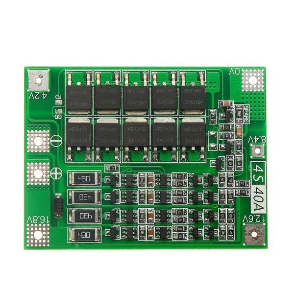 4S 40A Li-ion Lithium Battery 18650 Charger PCB BMS Protection Board with Balance For Drill Motor 14.8V 16.8V Lipo Cell