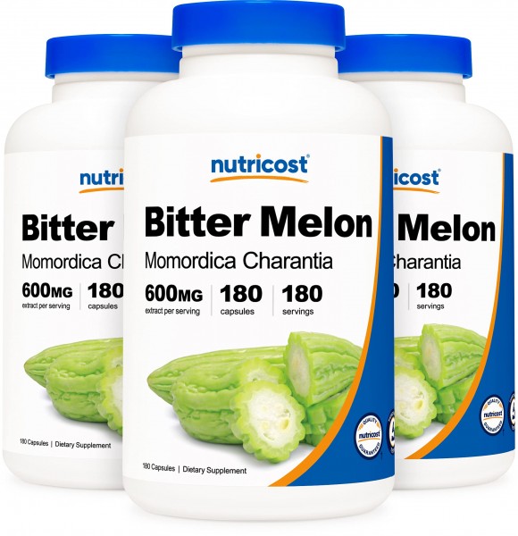 Nutricost Bitter Melon 600mg, 180 Capsules (3 Bottles)